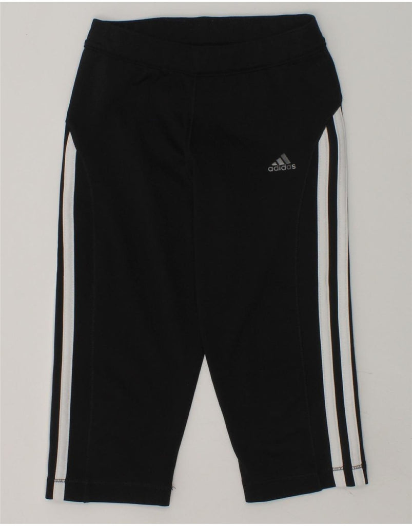 ADIDAS Girls Climalite Capri Tracksuit Trousers 7-8 Years Black Polyester | Vintage Adidas | Thrift | Second-Hand Adidas | Used Clothing | Messina Hembry 