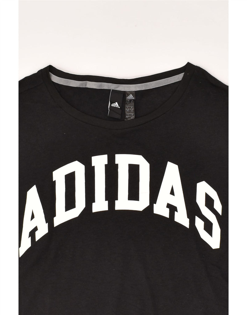 ADIDAS Womens Graphic T-Shirt Top UK 18 XL Black Polyester | Vintage Adidas | Thrift | Second-Hand Adidas | Used Clothing | Messina Hembry 