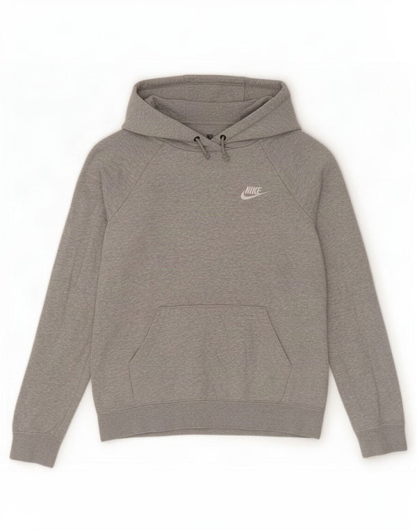 Nike Womens Oversized Hoodie Jumper UK 6 XS Grey Cotton