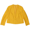 RAVENS Womens Crop 1 Button Blazer Jacket IT 42 Medium Yellow Polyester