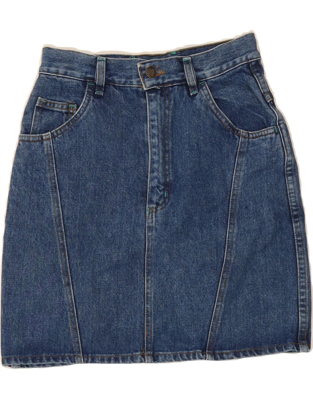 VINTAGE Womens Denim Skirt W26 Small Blue Vintage Vintage and Second-Hand Vintage from Messina Hembry 