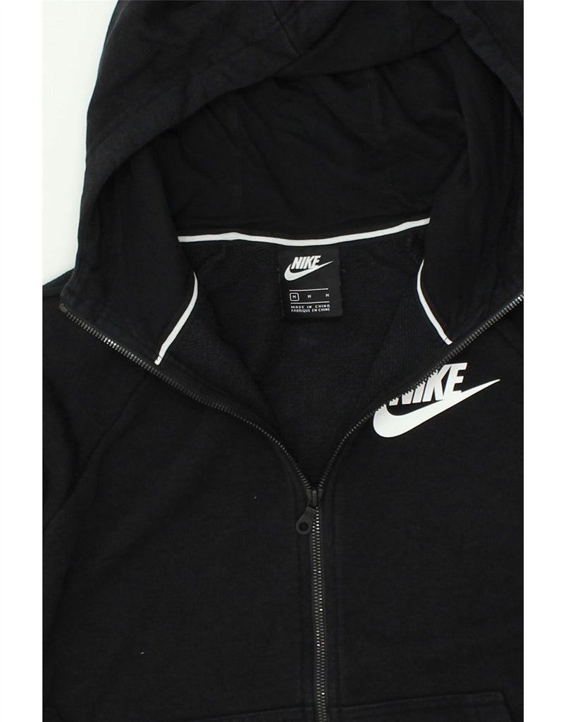 NIKE Mens Zip Hoodie Sweater Medium Black Cotton | Vintage Nike | Thrift | Second-Hand Nike | Used Clothing | Messina Hembry 