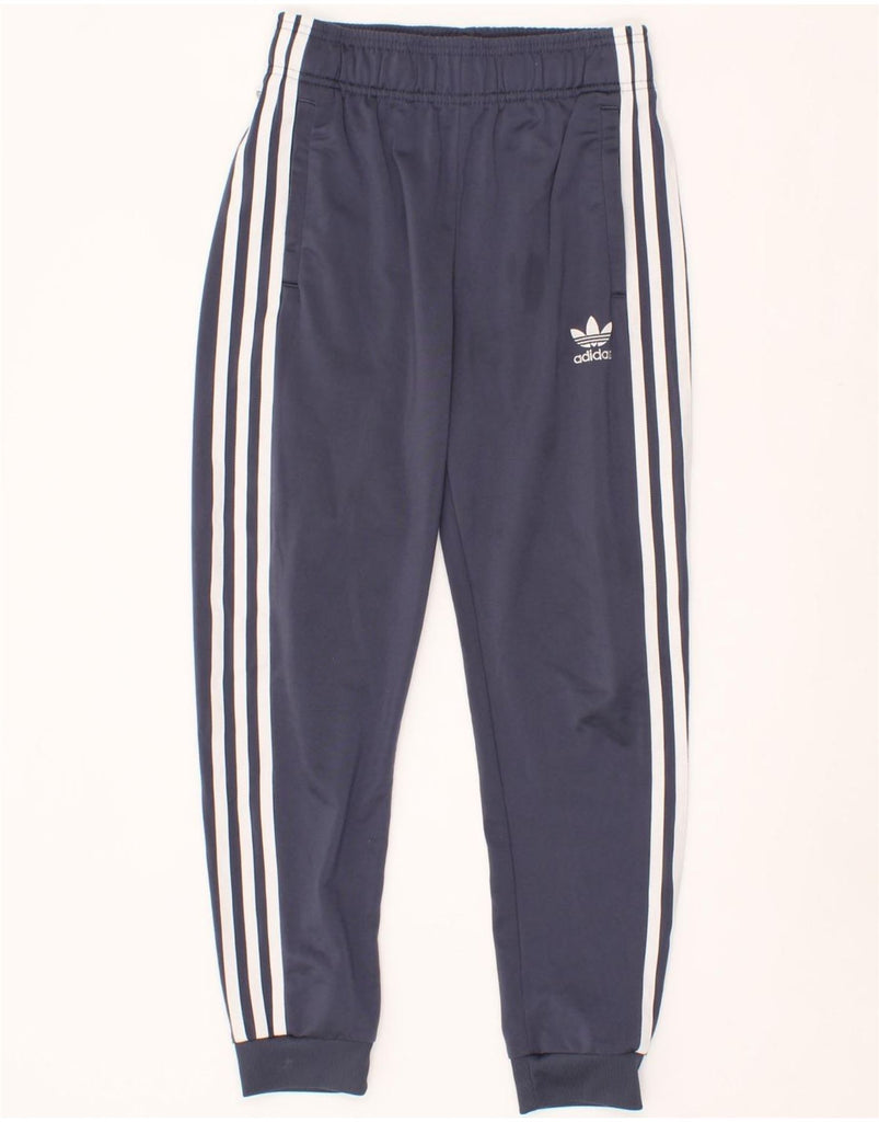 ADIDAS Boys Tracksuit Trousers Joggers 11-12 Years  Navy Blue Polyester Vintage Adidas and Second-Hand Adidas from Messina Hembry 