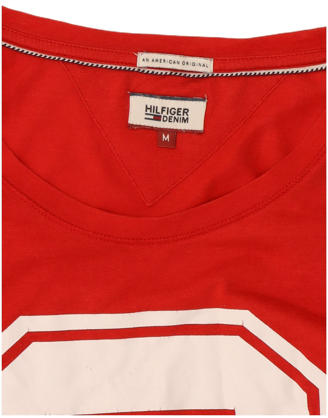 Tommy Hilfiger Mens Graphic T-Shirt Top Medium Red Cotton