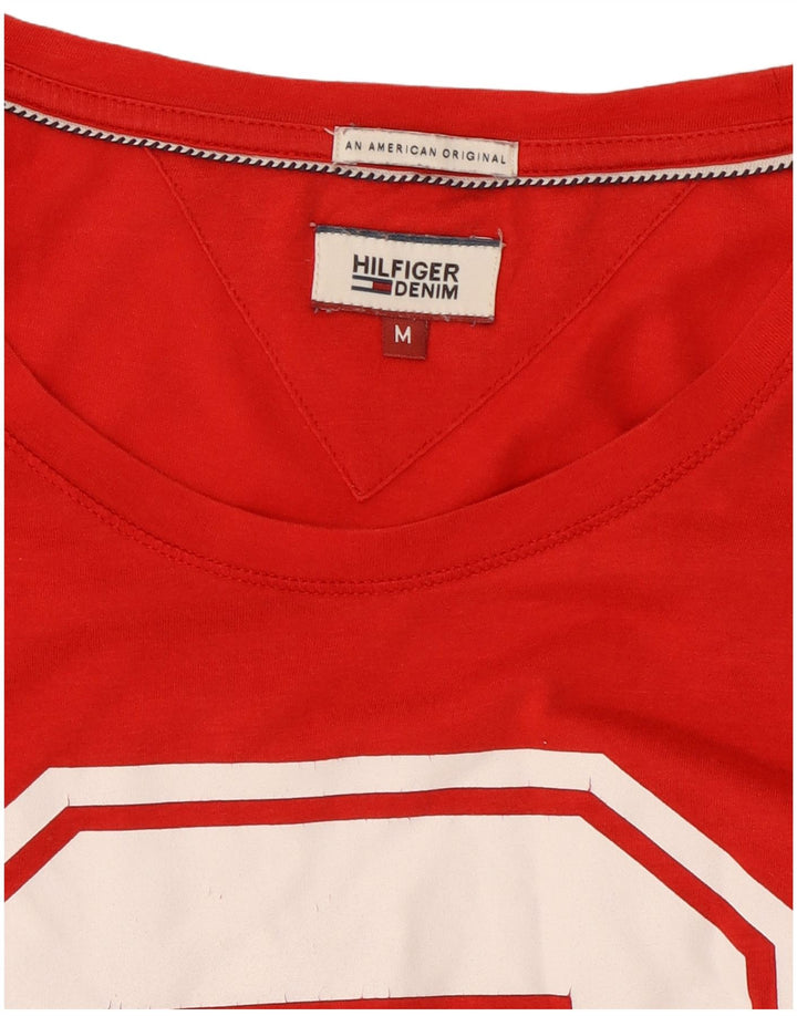 Tommy Hilfiger Mens Graphic T-Shirt Top Medium Red Cotton