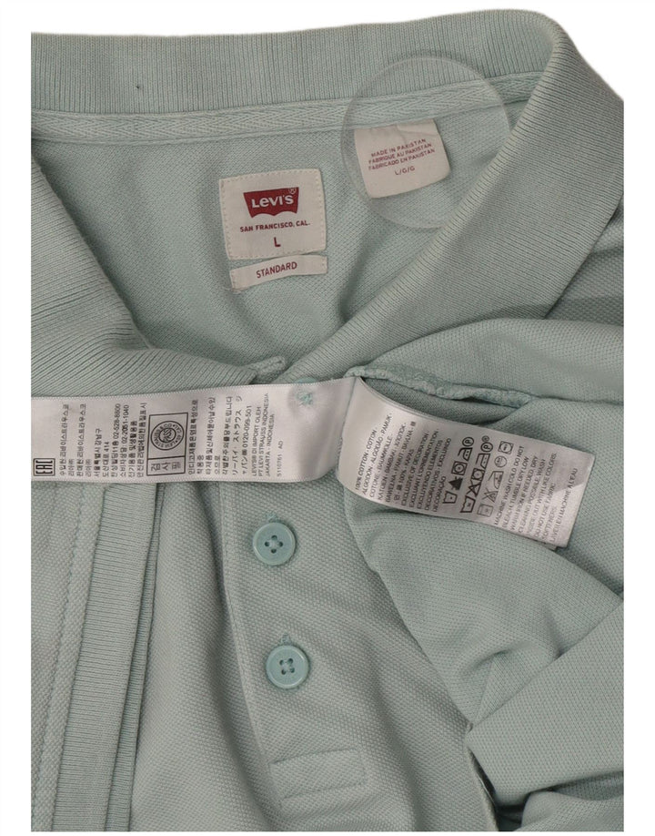 Levi's Mens Standard Fit Polo Shirt Large Green Cotton