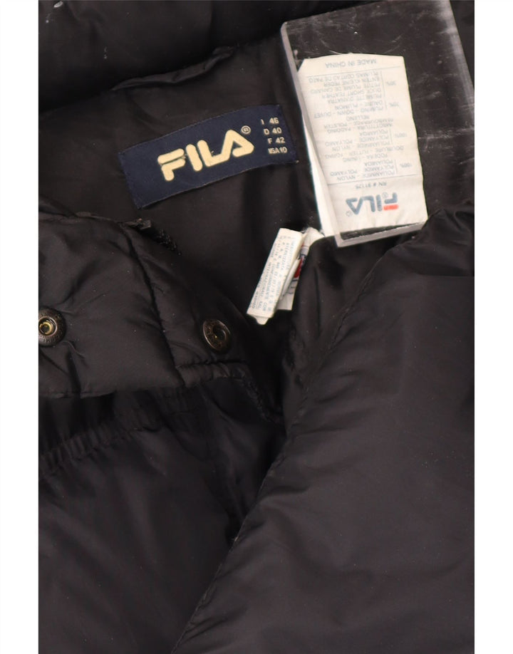FILA Womens Oversized Padded Coat IT 46 Large Black Polyamide