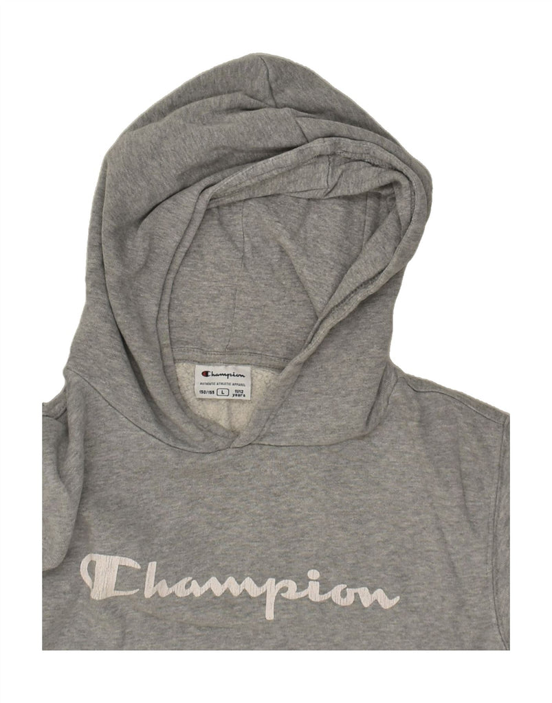 CHAMPION Boys Graphic Hoodie Jumper 11-12 Years Large Grey Cotton | Vintage Champion | Thrift | Second-Hand Champion | Used Clothing | Messina Hembry 