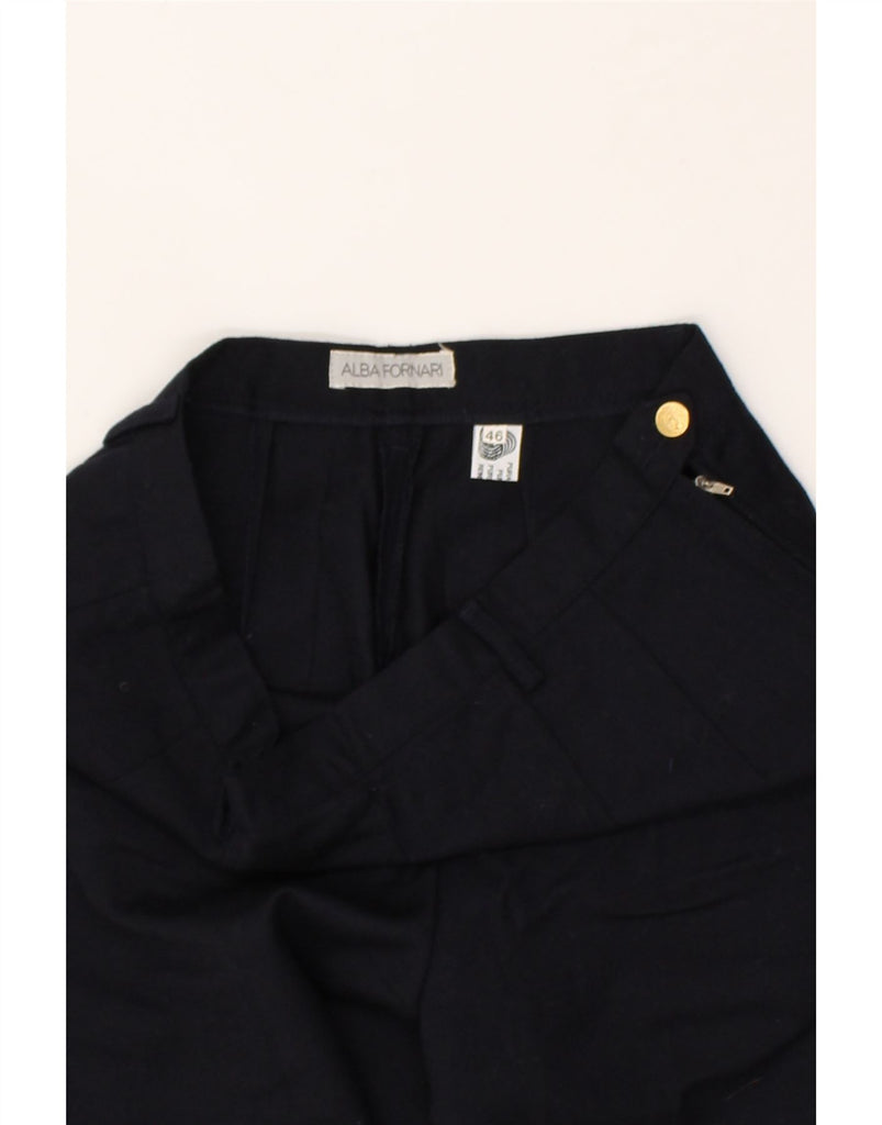 ALBA FORNARI Womens Tapered Suit Trousers IT 46 Large W30 L28 Navy Blue | Vintage Alba Fornari | Thrift | Second-Hand Alba Fornari | Used Clothing | Messina Hembry 