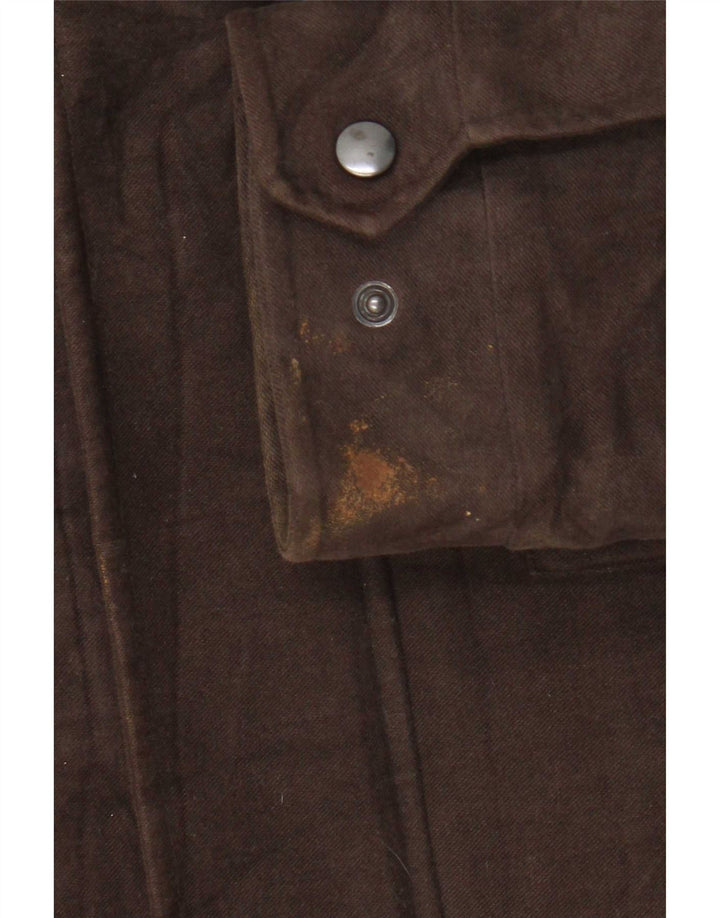 Marks & Spencer Mens Utility Jacket UK 38 Medium Brown Cotton