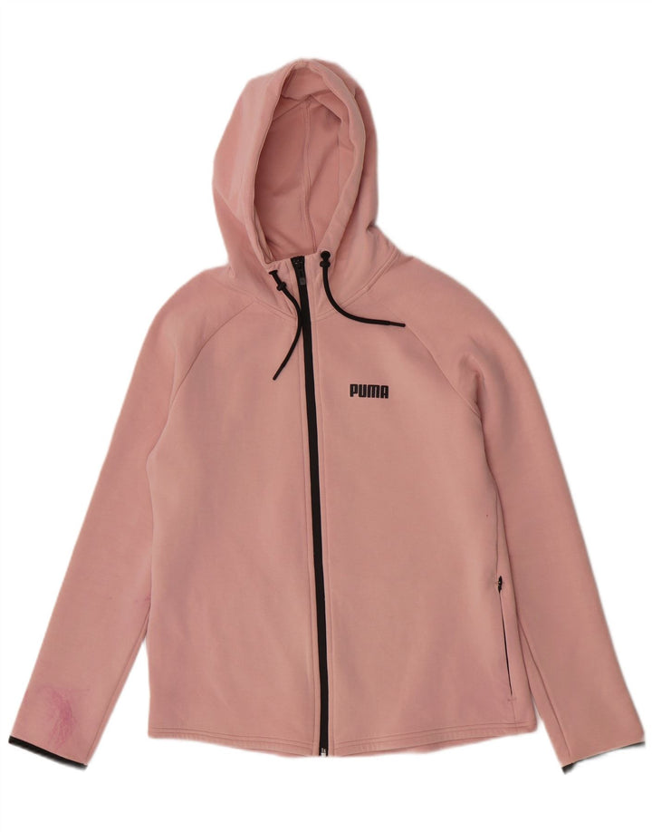 Puma Womens Zip Hoodie Sweater UK 14 Large Pink