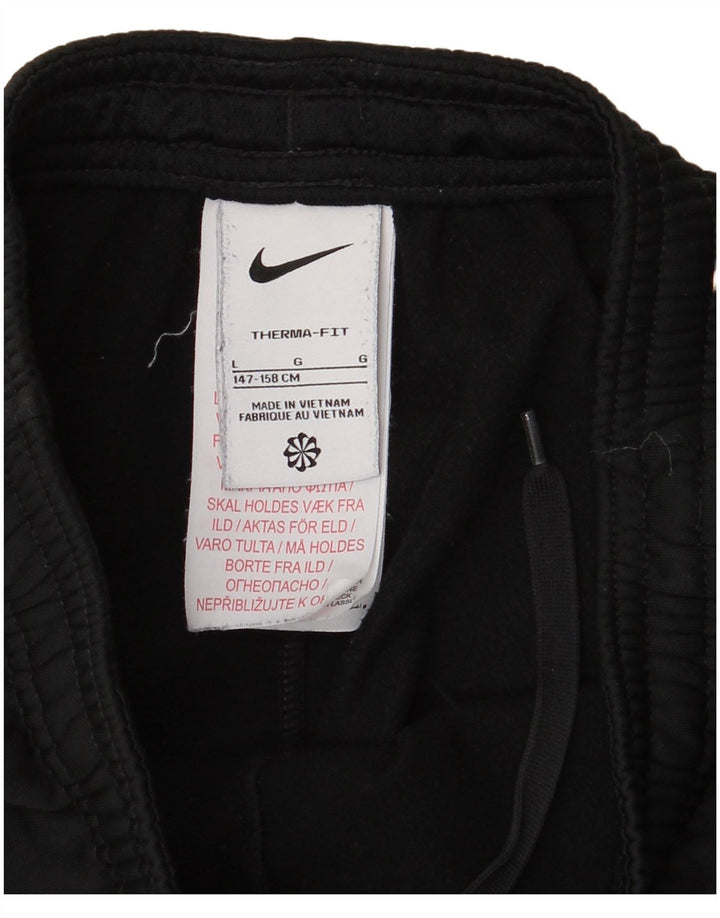 Nike Boys Therma-Fit Tracksuit Trousers 12-13 Years Large Black Polyester