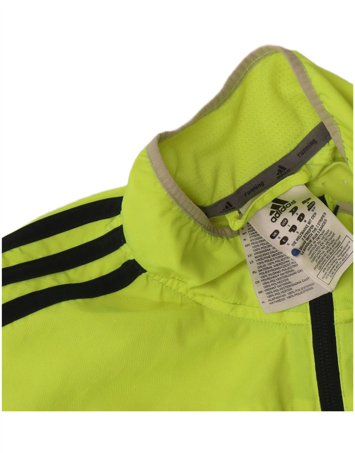 Adidas Mens Running Tracksuit Top Jacket Small Yellow Polyester
