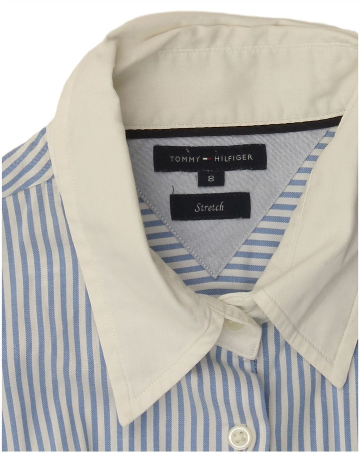 Tommy Hilfiger Womens Shirt US 8 Medium Blue Striped