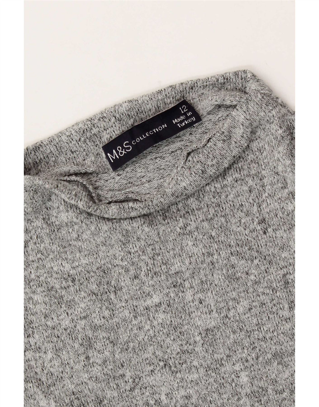 Marks & Spencer Womens T-Shirt Top UK 12 Medium Grey Flecked