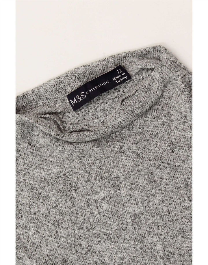 Marks & Spencer Womens T-Shirt Top UK 12 Medium Grey Flecked