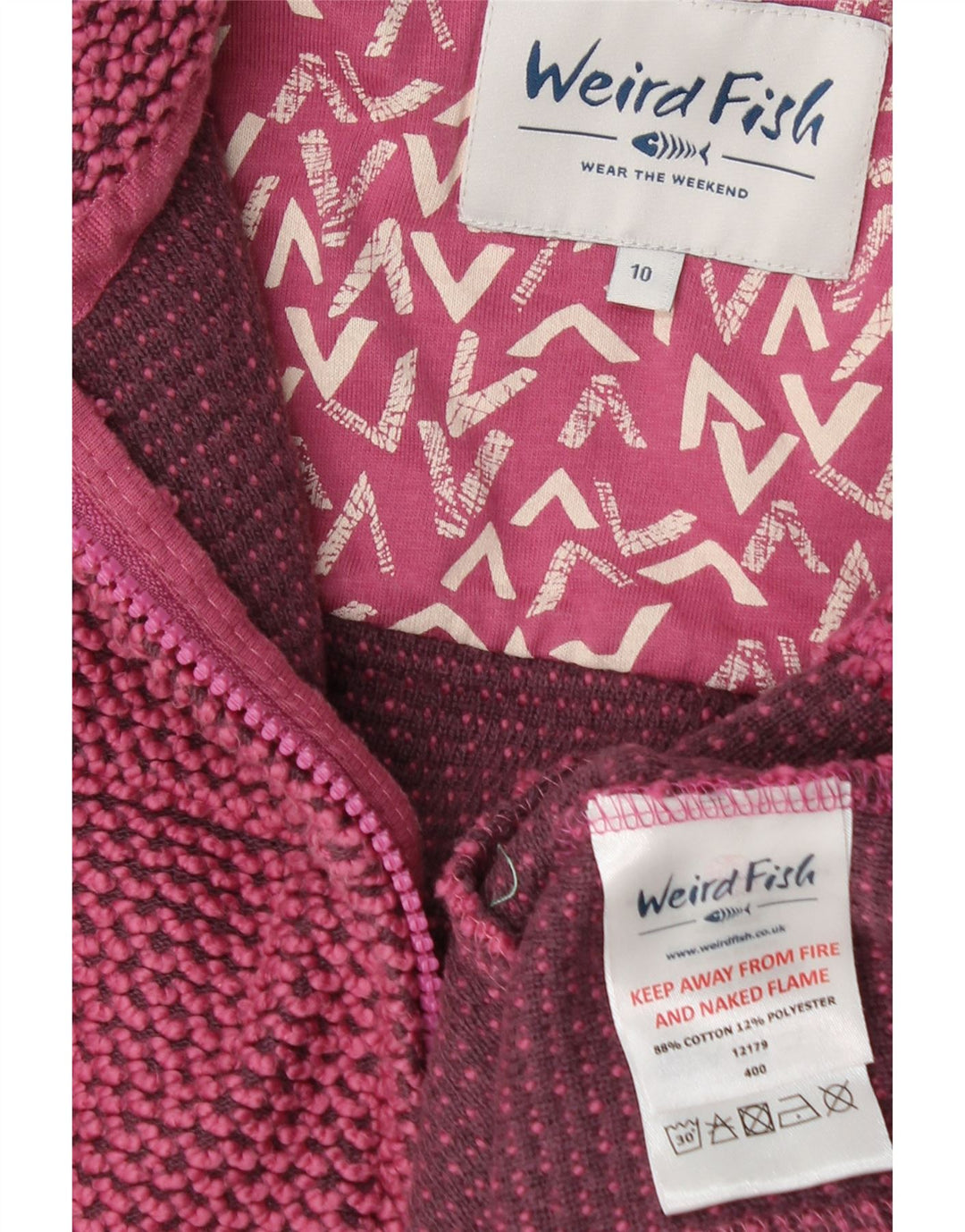 Weird Fish Womens Cardigan Sweater UK 10 Small Pink Cotton