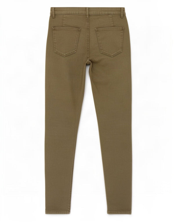 Zara Womens High Rise Skinny Jeans EU 38 Small W28 L27 Khaki Cotton