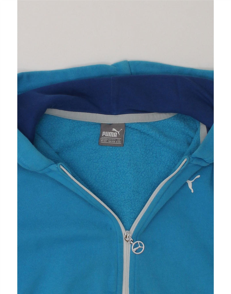 PUMA Boys Zip Hoodie Sweater 3-4 Years Blue Colourblock Cotton | Vintage Puma | Thrift | Second-Hand Puma | Used Clothing | Messina Hembry 