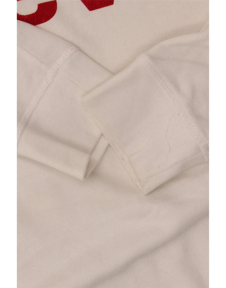 LEVI'S Womens Oversized Sweatshirt Jumper UK 10 Small White Cotton