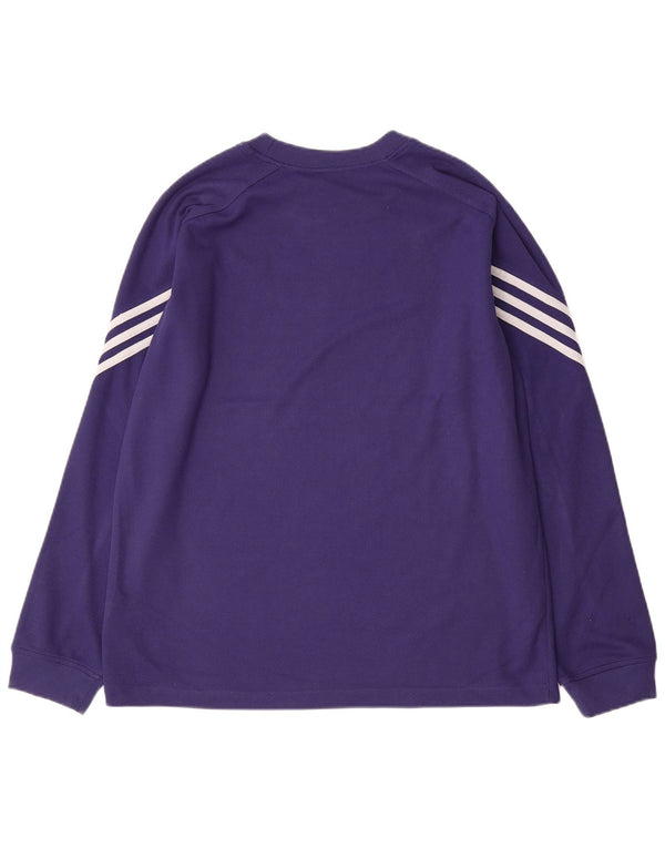 Adidas Mens Top Long Sleeve Medium Purple Polyester