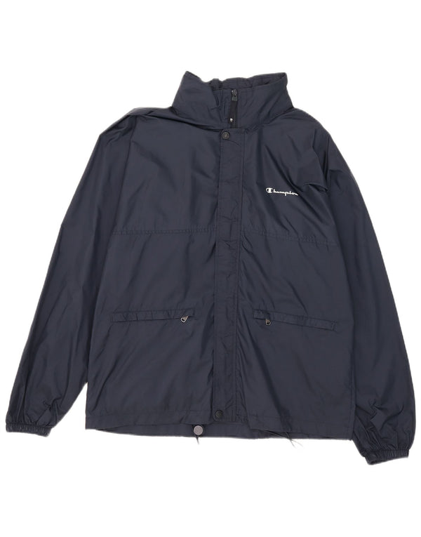 Champion Mens Hooded Rain Jacket UK 36 Small Navy Blue Polyamide