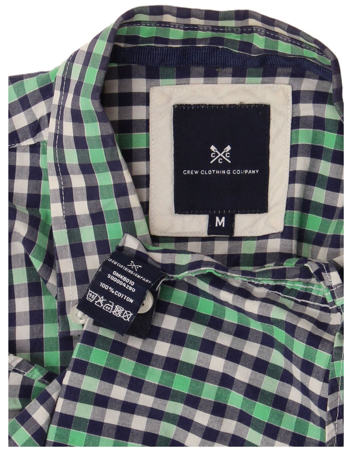 CREW CLOTHING Mens Short Sleeve Shirt Medium Multicoloured Gingham Cotton