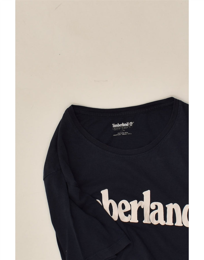 TIMBERLAND Mens Graphic T-Shirt Top Medium Navy Blue Cotton | Vintage Timberland | Thrift | Second-Hand Timberland | Used Clothing | Messina Hembry 