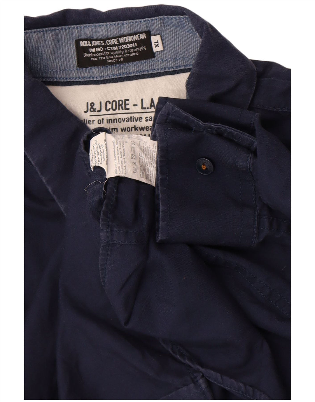 Jack & Jones Mens Shirt XL Navy Blue Cotton