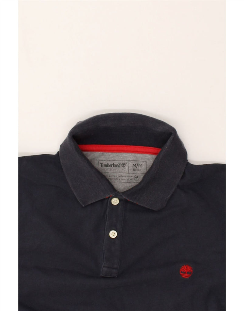 TIMBERLAND Mens Slim Fit Polo Shirt Medium Navy Blue Cotton | Vintage Timberland | Thrift | Second-Hand Timberland | Used Clothing | Messina Hembry 