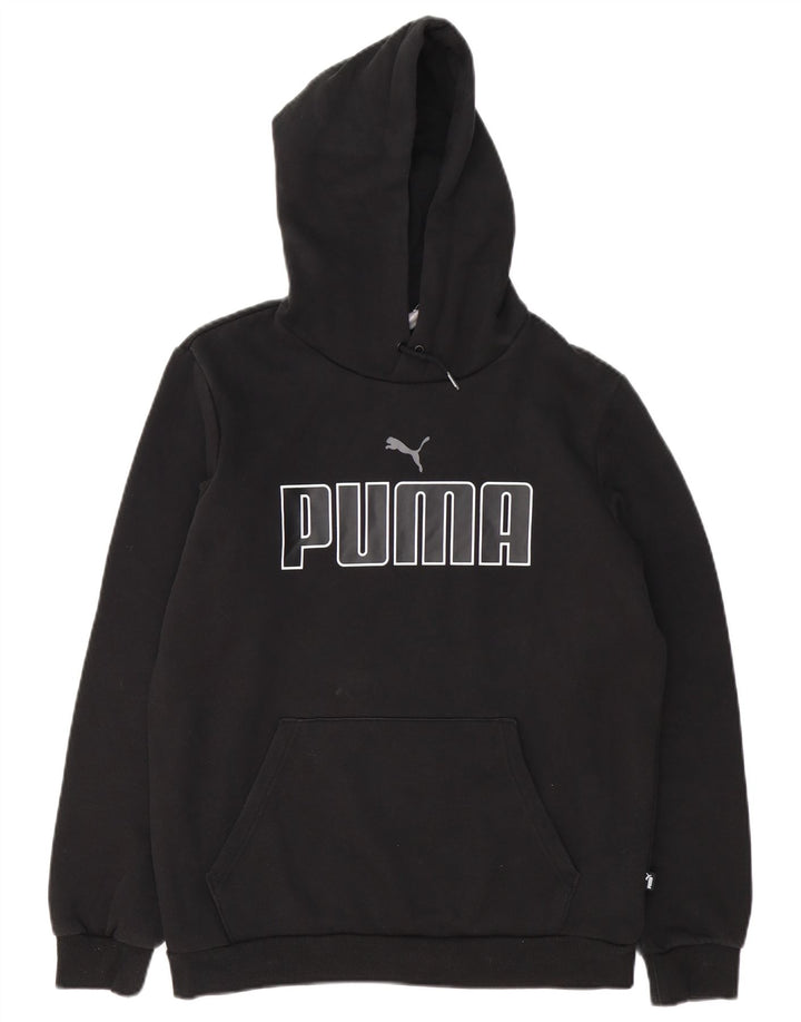 Puma Mens Graphic Hoodie Jumper Small Black Cotton