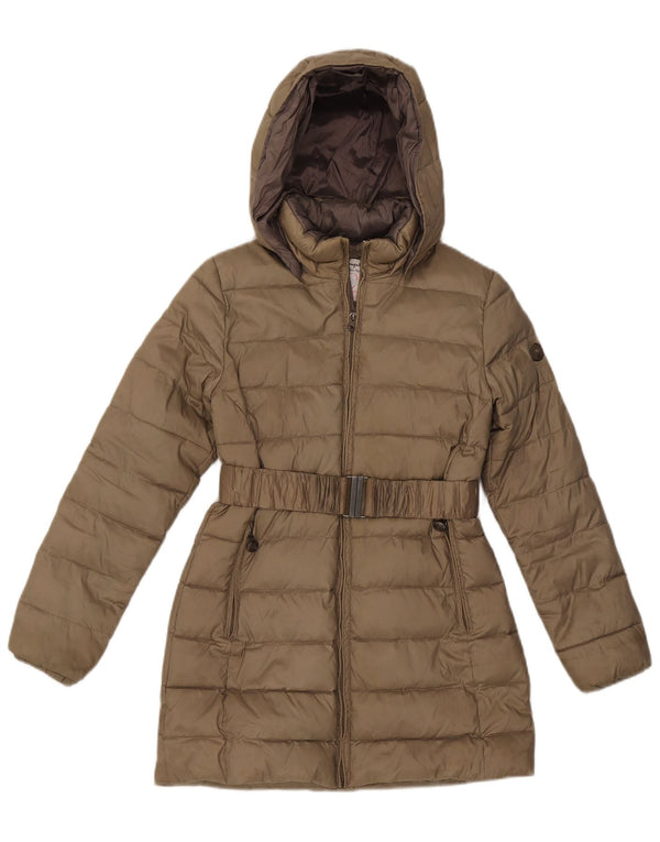 Champion Girls Hooded Padded Coat 11-12 Years Khaki Polyester