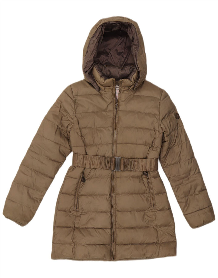 Champion Girls Hooded Padded Coat 11-12 Years Khaki Polyester