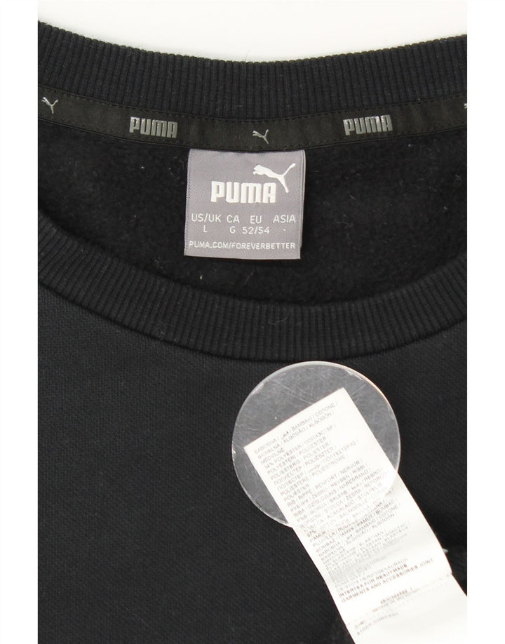 Puma Mens Graphic Sweatshirt Jumper Large Black Cotton