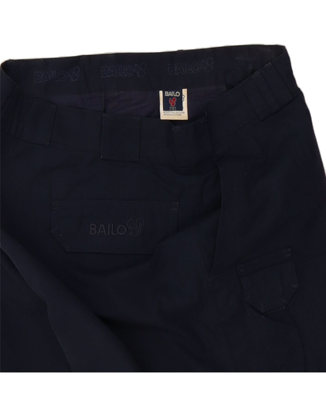 BAILO Womens High Waist Cargo Shorts IT 46 Large W28 Navy Blue Polyester Vintage Bailo and Second-Hand Bailo from Messina Hembry 