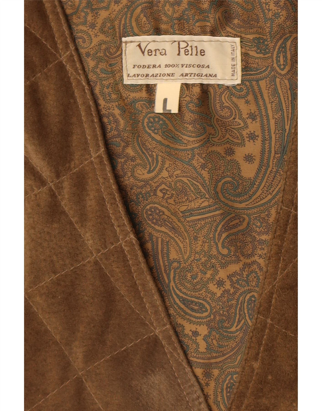 Vintage Mens Suede Waistcoat Large Brown Leather