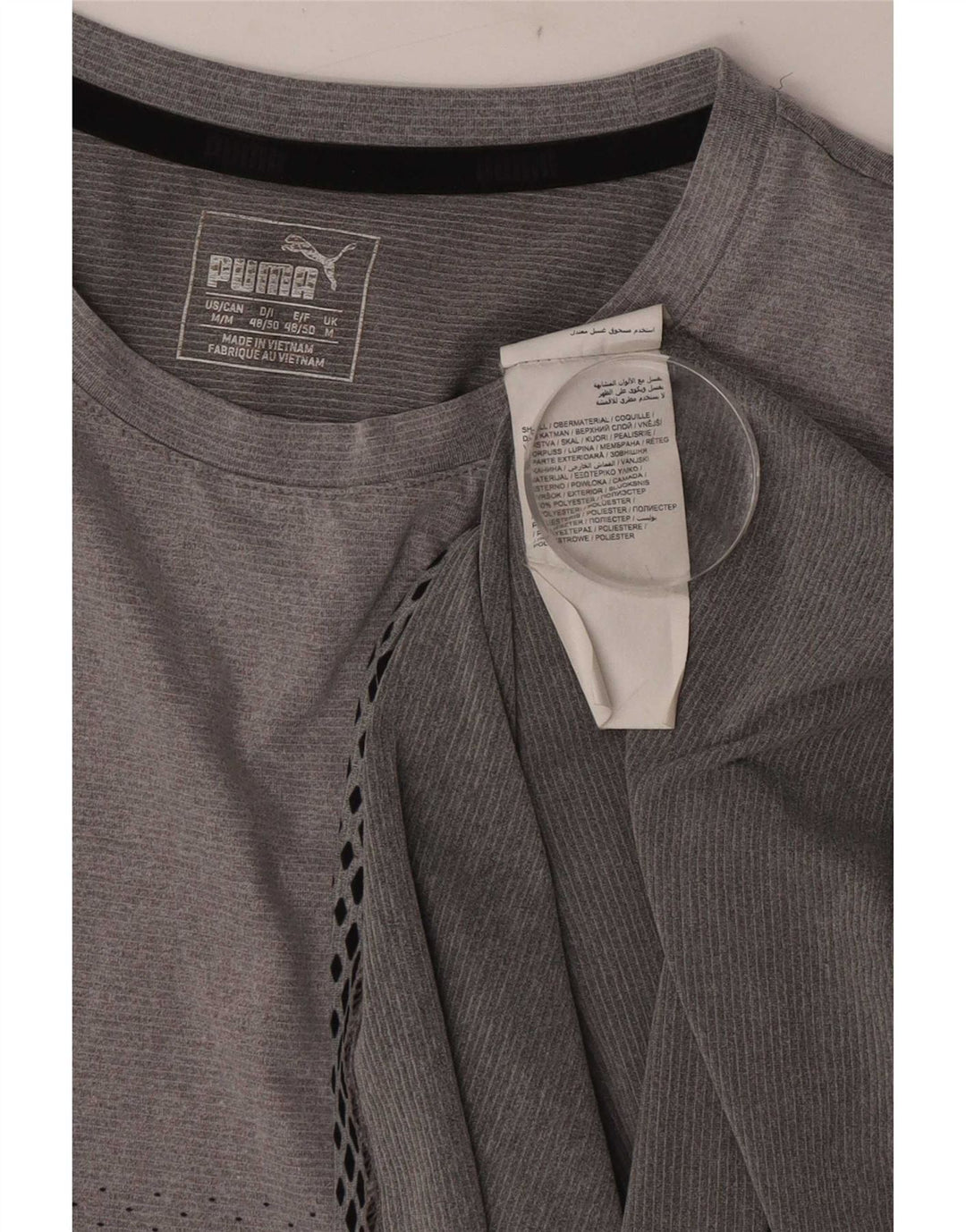 Puma Mens T-Shirt Top Medium Grey Spotted Polyester