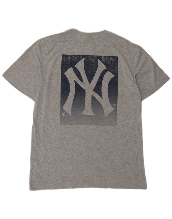 Majestic Mens Yankees Graphic T-Shirt Top Large Grey Cotton