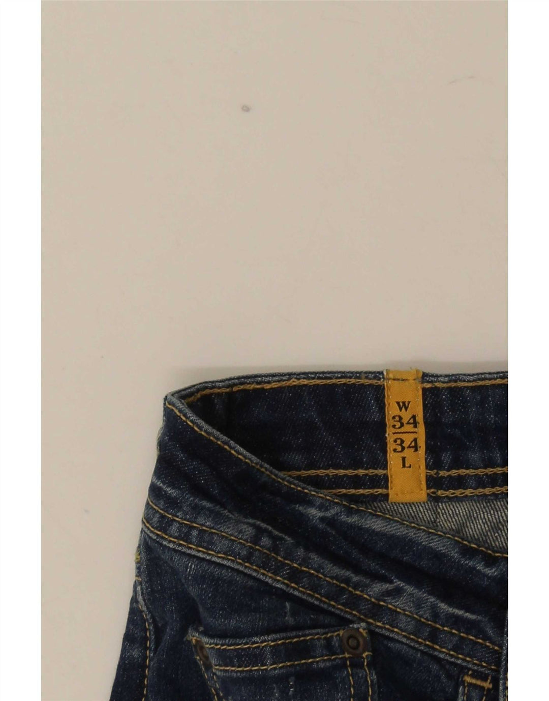 Meltin' Pot Womens Straight Jeans W34 L34 Blue Cotton