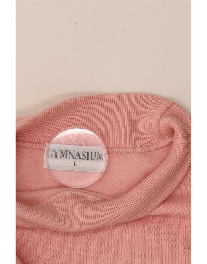 GYMNASIUM Womens Oversized Graphic Sweatshirt Jumper UK 16 Large Pink