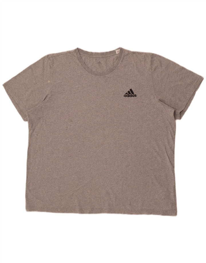 Adidas Mens T-Shirt Top XL Grey Flecked Cotton