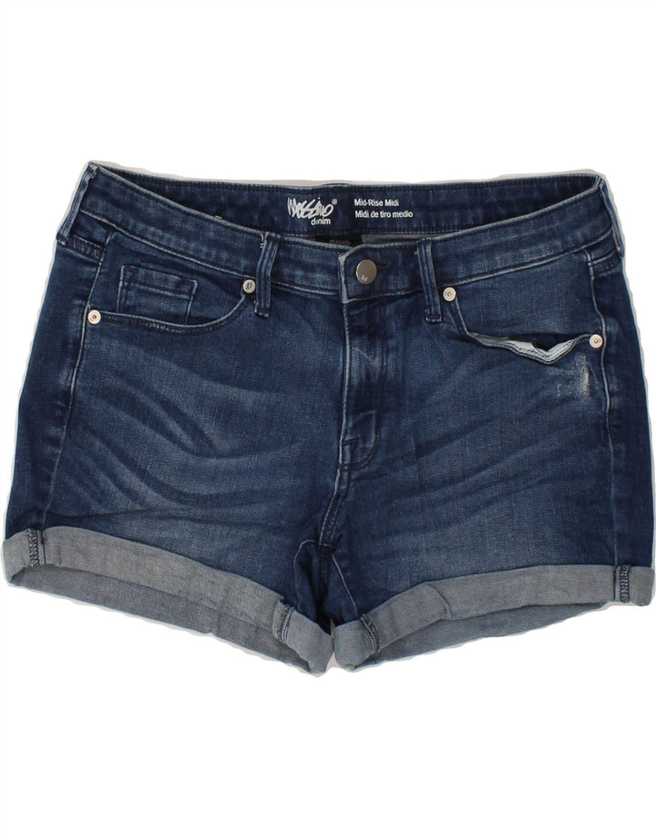 MOSSIMO Womens Mid Rise Denim Shorts US 8 Medium W29 Navy Blue Cotton Vintage Mossimo and Second-Hand Mossimo from Messina Hembry 