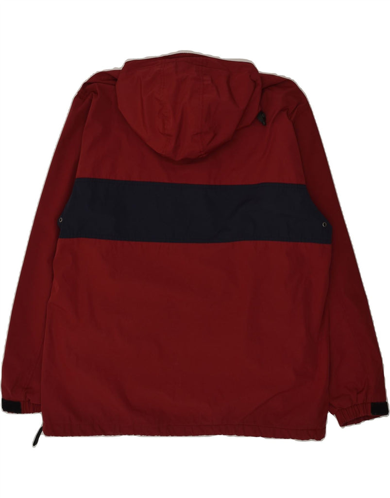 OLD NAVY Mens Hooded Pullover Rain Jacket UK 40 Large Maroon Colourblock | Vintage Old Navy | Thrift | Second-Hand Old Navy | Used Clothing | Messina Hembry 