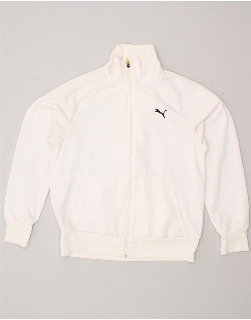 PUMA Mens Graphic Tracksuit Top Jacket Medium White Polyester Vintage Puma and Second-Hand Puma from Messina Hembry 