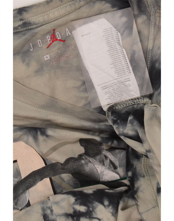 Jordan Mens Graphic T-Shirt Top Small Grey Tie Dye Cotton