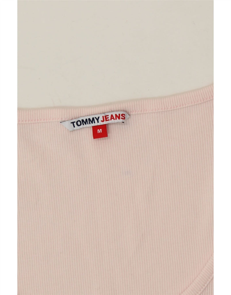 TOMMY HILFIGER Womens T-Shirt Top UK 12 Medium Pink Cotton Vintage Tommy Hilfiger and Second-Hand Tommy Hilfiger from Messina Hembry 
