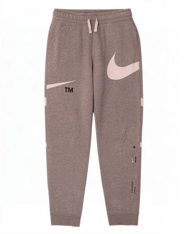 Nike Boys Swoosh Tracksuit Trousers Joggers 13-14 Years XL Grey Flecked