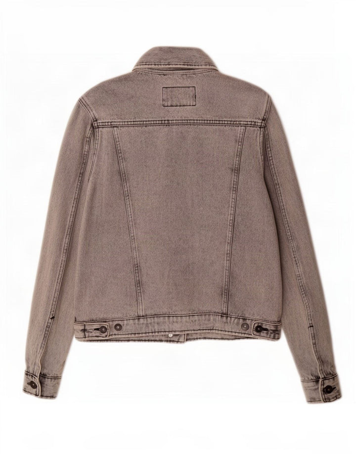 Marks & Spencer Womens Denim Jacket UK 10 Small Grey Cotton