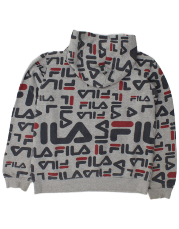 Fila Boys Graphic Hoodie Jumper 15-16 Years 2XL Grey Cotton