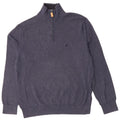 NAUTICA Mens Zip Neck Jumper Sweater Medium Navy Blue Cotton